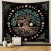 Moon Phases Tapestry Tree of Life Wall Art Celtic Knot Mystic Occult Decor for Home Altar Bedroom Meditation Decor Gift