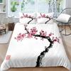 3D Family Bedding Single Double Bed Full Size Bedding Plum Blossom Pattern Pillowcase and Quilt Cover Noble and Washable Family Decoration