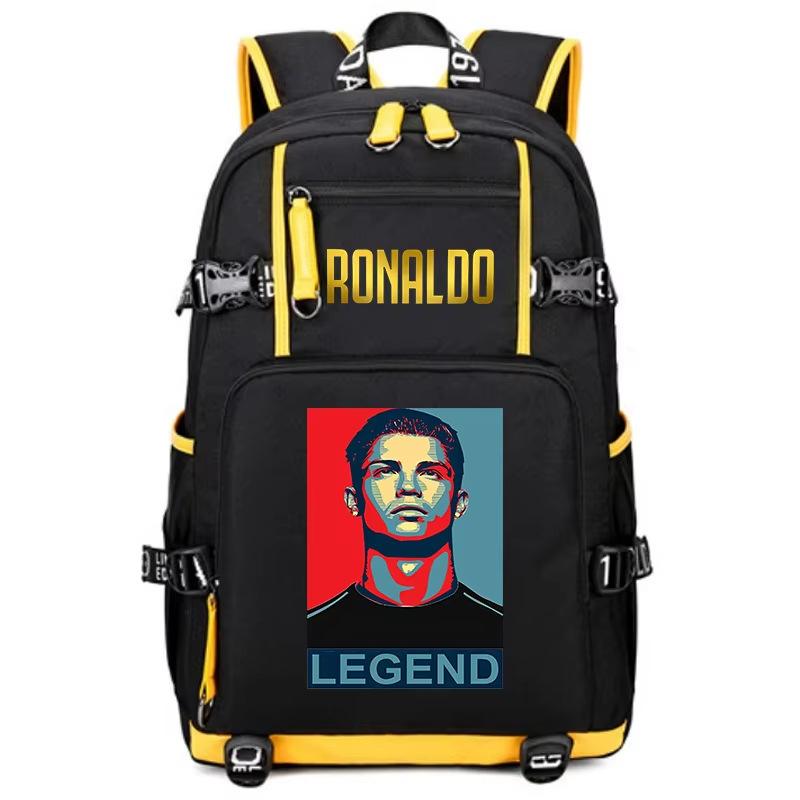 Football Star Peripheral Personality Print Youth Backpack Large Capacity Student Bag