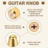 uxcell ST Guitar 3/5-Way Pickup Switch Knob Covers, 4.7 x 3.8mm Cross-Head Metal Push Switch Knob Covers, Gold, Replacement for Electric Guitars, Pack