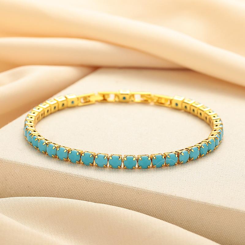 4mm blue zircon bracelet, simple and stylish