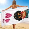 1Pc Love Dachshund Beach Towel, Quick Dry, Multi-Use for Beach Pool Gym Yoga Home Travel, Christmas, Halloween, Xmas Gift M929367