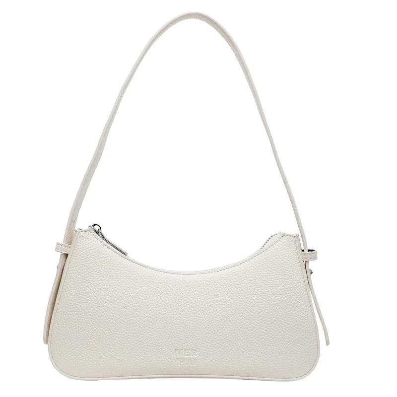 Light Luxury Solid PU Underarm Bag for Women 2026 High Quality Trendy Soft Leather Bags New Simple Sweet Casual Shoulder Bags