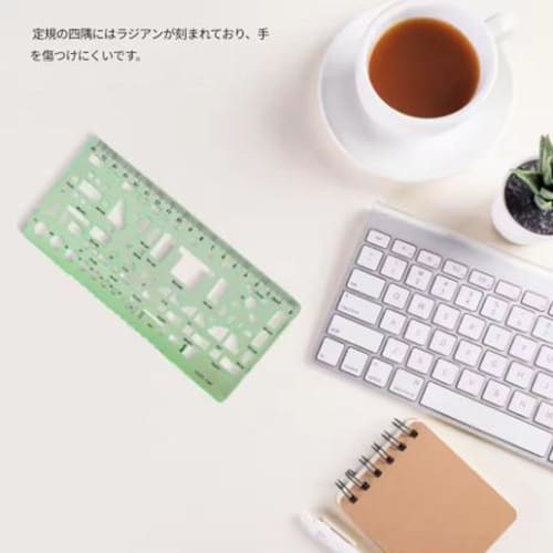 Fcliqzod888 4-Piece Ruler Set, Template, Circle Ruler, Design, Drafting Ruler Set, General Purpose, Combination, Transparent, Multi-Function, Includes