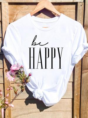 (Asian Size) Graphic Tee Casual T Clothing Letter Trend Style 90s Print Female Casual Women's Top Fashion Short Sleeve T-shirt