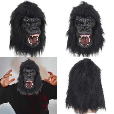 Realistyczna Maska Małpy Lateksowa z Futerkiem i Zmarszczkami Nakrycie Głowy na Kostium Halloween Cosplay Imprezy Tematyczne Można Prać Ręcznie