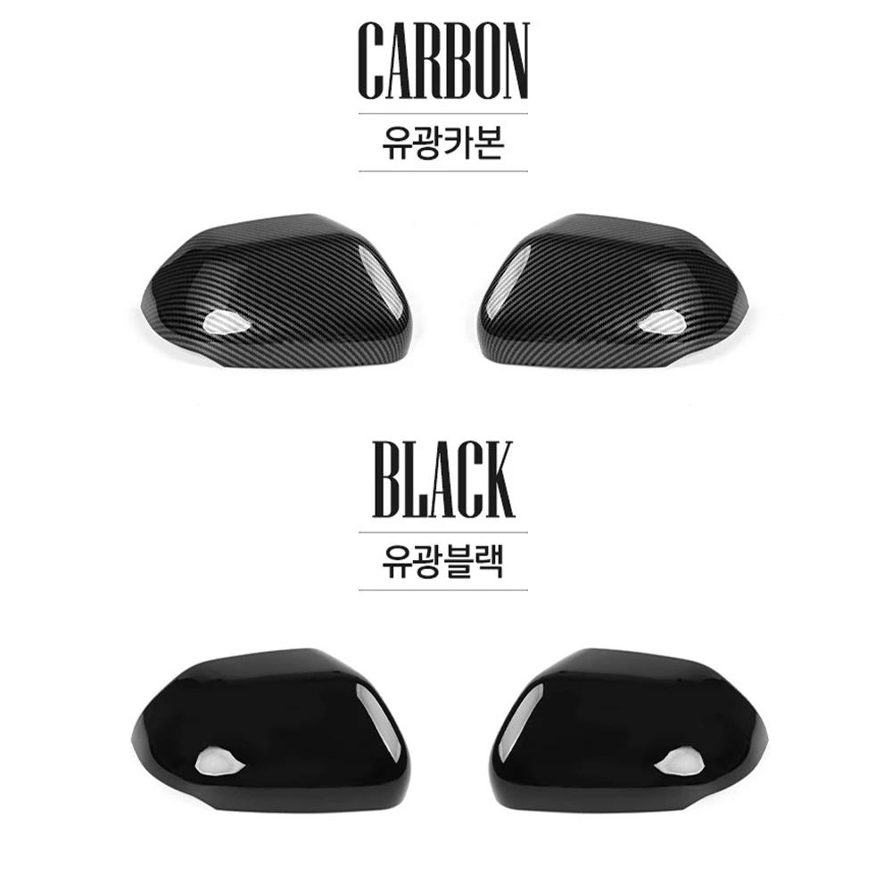 Black Mirror Cover For Kia EV3 2025 Exterior Rear View Mirror Cap Cover Carbon Fiber Decoration Exterior Rear View Mirror Covers