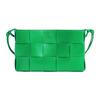 Cassette 15 Slot Intreccio Woven Design Magnetic Closure Small Leather Mahjong Bag Women Shoulder Bag Parrot-Green 730543VCQC43722
