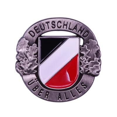 Germany Flag Pin Oak Leaves Brooch Vintage Black Deutschland Badge Deutsche Jewelry Men Patriot Gift