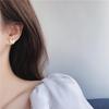 Japanese Style 3D Butterfly White Mother-of-Pearl Stud Earrings, Titanium Steel with 18K Gold Plating - Elegant Internet Celebrity Ear Accessories.