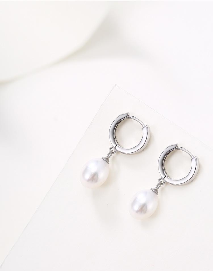S925 Sterling Silver Pearl Stud Earrings - High-End French Dangle Earrings for Women, Perfect Christmas Gift for Girlfriends