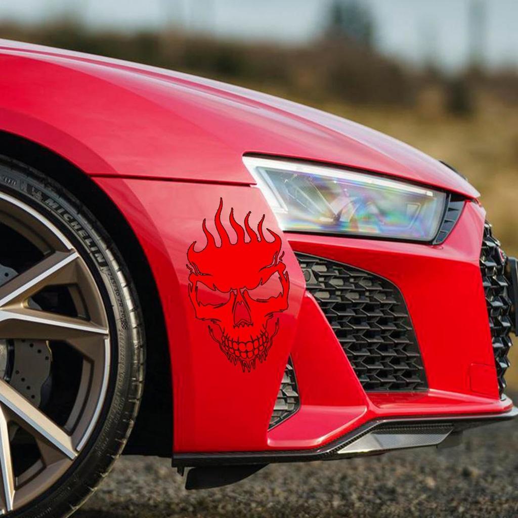 Skull Stickers and Decals,Car Stickers Flame Skull Hood Car Sticker Side Door Car Sticker