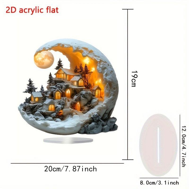 Dwuwymiarowy Akrylowy Ornament Religijny w Kształcie Półksiężyca do Dekoracji Domu