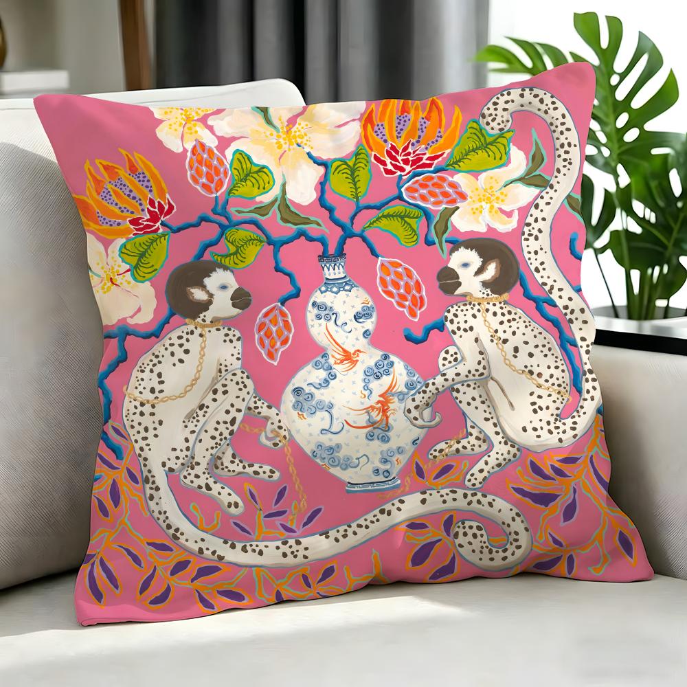 character PPaige GGemmel MMonkey Cushion Cover Cushion Cover Set Pcs x x x Pillowcase Decorative Sofa Home Decor