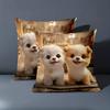 1 Pieces Cute Puppy Patterned Throw Pillow for Home Polyester pillowcase, sofa decorative cushion cov Headboard Pillow