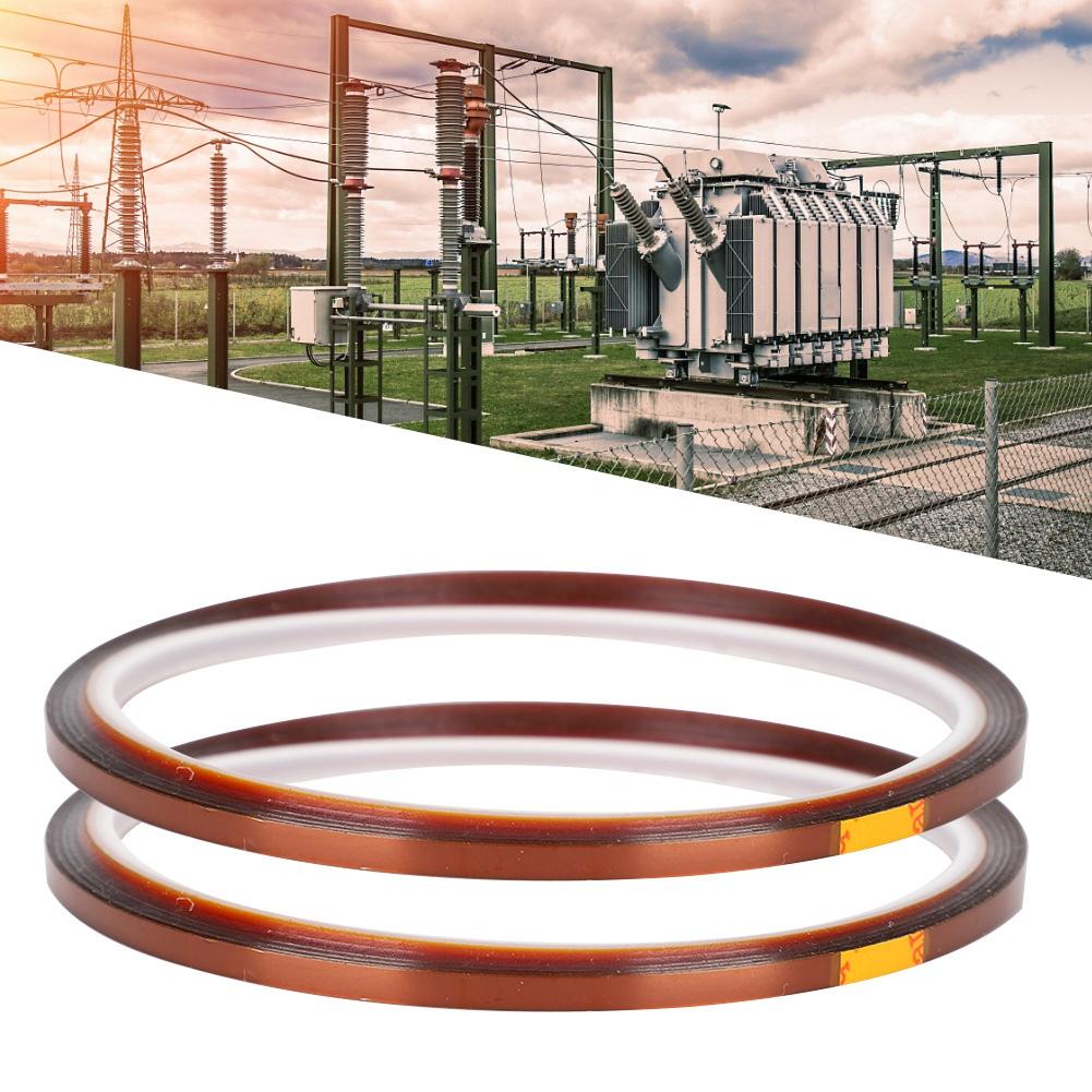 2 SZT. Taśma Samoprzylepna Odporna na Wysokie Temperatury 33M Folia Poliimidowa Żółto-Brązowa Akcesorium