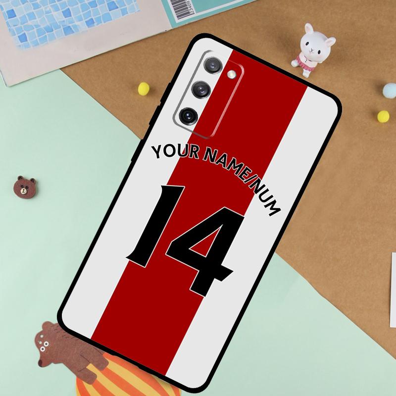 Personalised Football Strips Case For Samsung Galaxy S23 S22 Ultra S21 S20 FE S8 S9 S10 Note 10 Plus Note 20 Ultra Cover