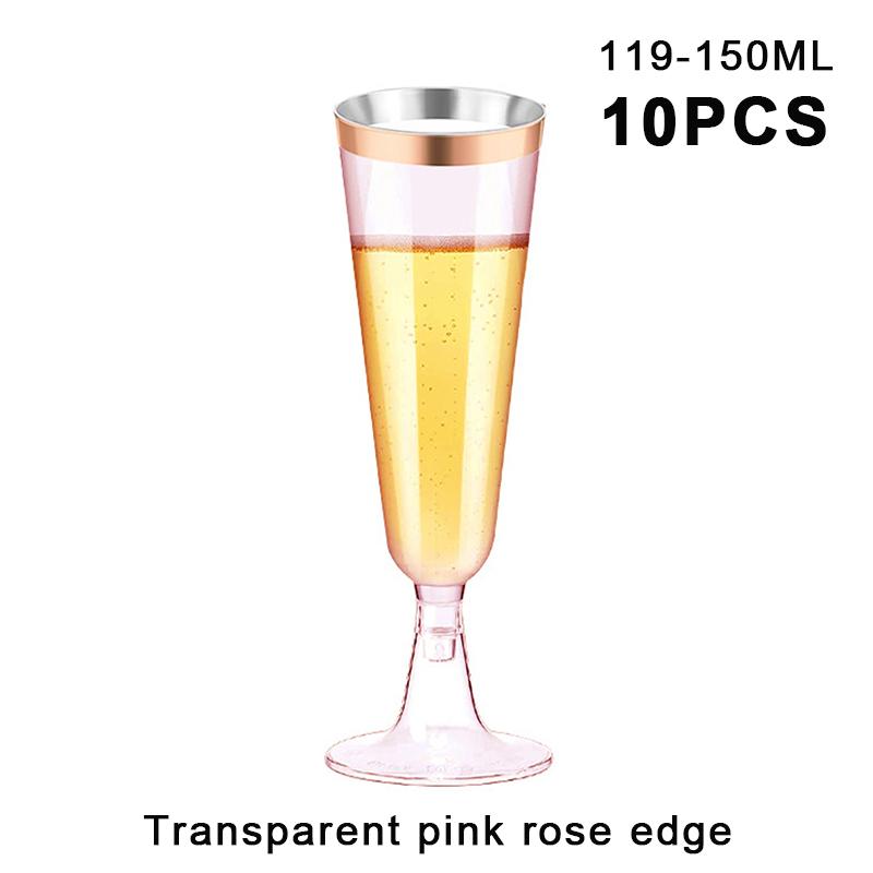 10Pcs Disposable Plastic Cocktail Cups,Party Champagne Glasses, Red Wine Glasses,Dessert Table Goblets,Pudding Cups