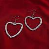 Sweet Cool Metal Hollow Big Heart Pendant Necklace Earrings Simple Drop Earrings