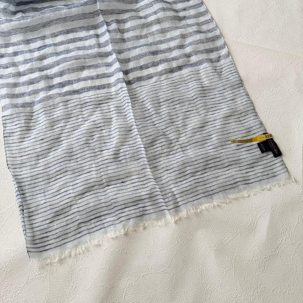 Used Beautiful condition, Brooks Brothers 100% linen, hemp, stole, made in Italy, striped