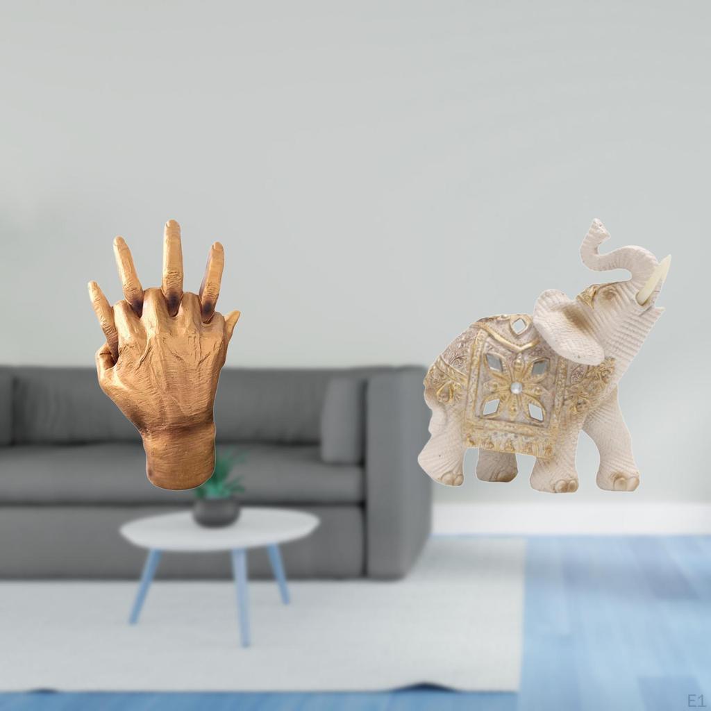Hands Entwined Animal Sculpture Hand Figurine Lovers Elephant Statue Home Bedroom Shelf Decor