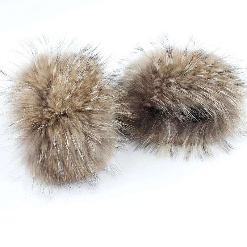 Winter Raccoon Fur Cuffs Women Fashion Fur Arm Warmer Natural Fur Wristband Female Warm Fur Sleeve Decort Plush Fur Bracelet
