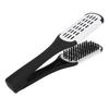 Double Brushes Comb, Clamp Hair Brush Double Sided Brush Hair Straightening DIY Salon Hairdressing Hair Straightener Dual Brush Comb Clamp Hair