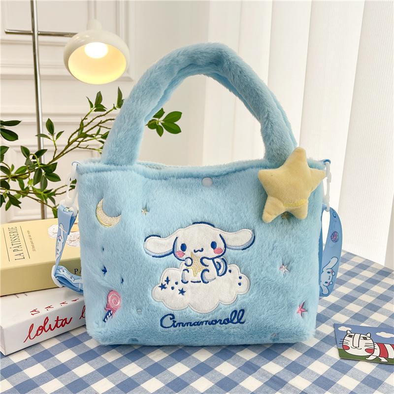 Lolita Plush Handbag Children's Cute Versatile Girl Bento Bag Student Season One Shoulder Crossbody Cartoon Bag