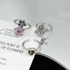 Bague Fleur d'Amour Douce et Cool Super Fée Zircon Bague de Mode pour Femme Tempérament Port Empilé Personnalisée Bague d'Index