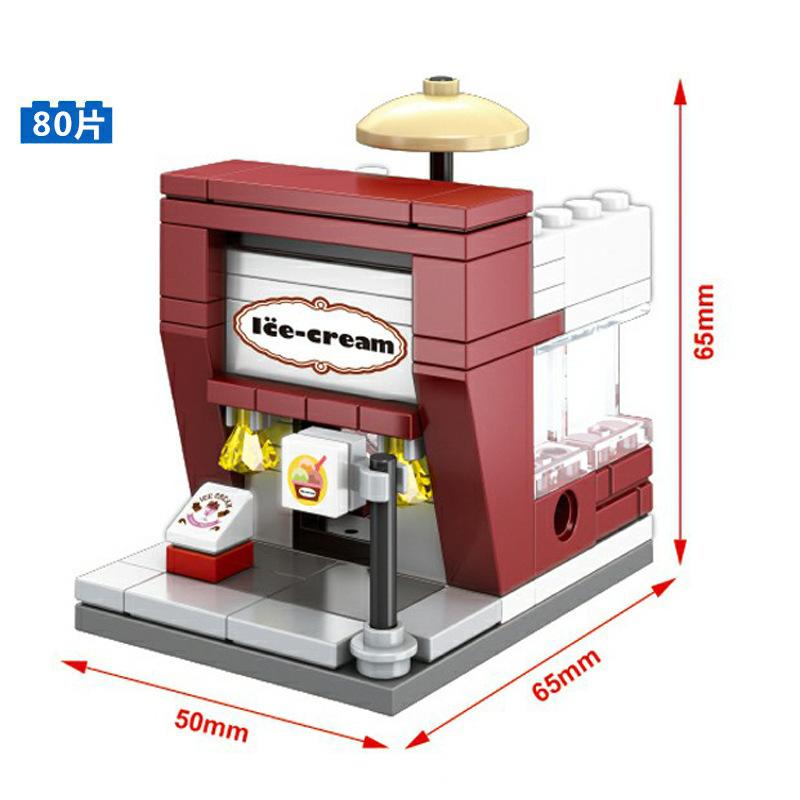 Building Blocks Mini Street View Building Blocks Compatible Building Blocks Children's Educational Assembling Building Blocks