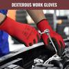 Rękawice Robocze Bezpieczeństwa Pokryte PU - 12 Par, Czerwone Rękawice Dziane Bezszwowe z Gładkim Chwytem Pokrytym Poliuretanem, dla Mężczyzn i Kobiet, Idealne do Prac Ogólnego Zastosowania.