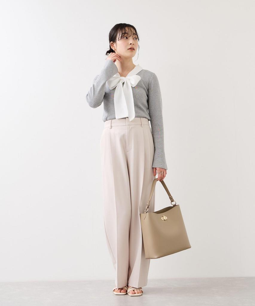 Oval Twist Shoulder Beige F [BIS] 3-Layer Bag/2WAY (27)