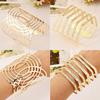 Het mode Unisex Geometrisk Urholkad Guld Silver Armring Punk Manschett Vridet Armband