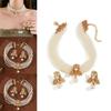 Pearl Animal Jewelry Set With Gold Small Bee Pendant And Earrings For Women