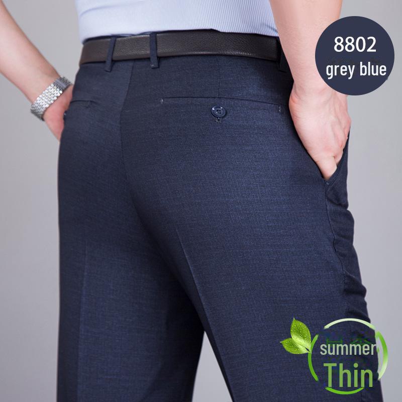 Men's Summer Mulberry Silk High-Waist Loose White Trousers