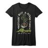 Poison Nothin But a Good Time Snake Womens T Shirt Open Up Rock Band Concert Top