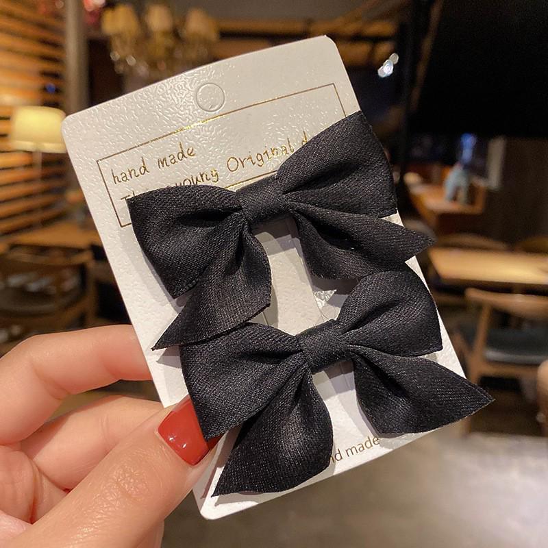 Korean Style Sweet Bow Hair Clips for Little Girls - Pair