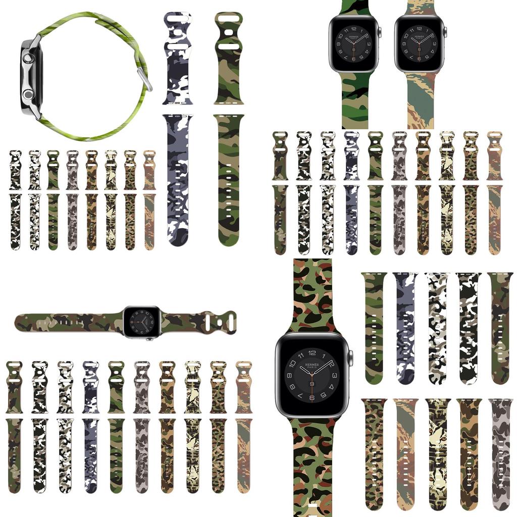 Camouflage Camo Armband für Apple Iwatch 7 6 Se 5 4 3 2 1 Band Stoßfest und Leicht