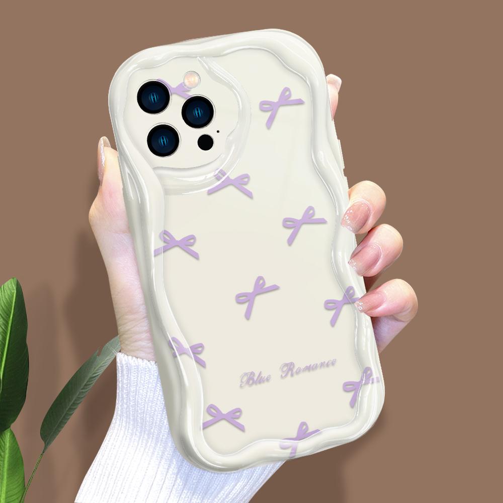 Cartoon Pattern Cream Texture Casing Wavy Edge Soft Silicone Cover Phone Case for IPhone Samsung Huawei Honor Xiaomi Redmi Infinix Tecno