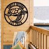 Custom Sea Turtle Metal Sign, Personalized Name Wall Art, Wedding Gift for Couple