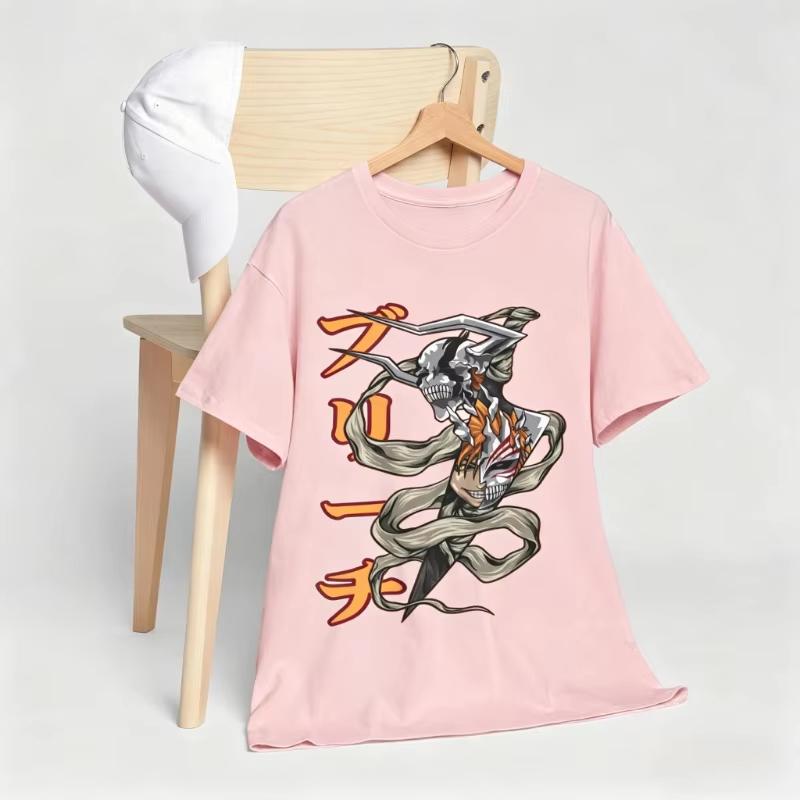 Bleach Ichigo Kurosaki Unisexga Graphic Tshirt Vintage Washed Dark Anime Unisex Oversized Crew Neck Cotton Short Sleeve Summer Top