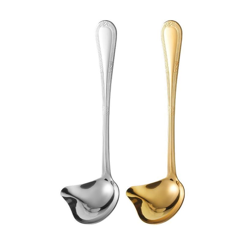 

Sauce Spoon, Stainless Steel Spoon, Hot Pot Cooking Spoon, Household Kitchen Oil Spoon, Creative Duckbill Spoon, Soup Spoon 304 Spicy Sauce Hot Pot Spoon [Silver 1 Pack]