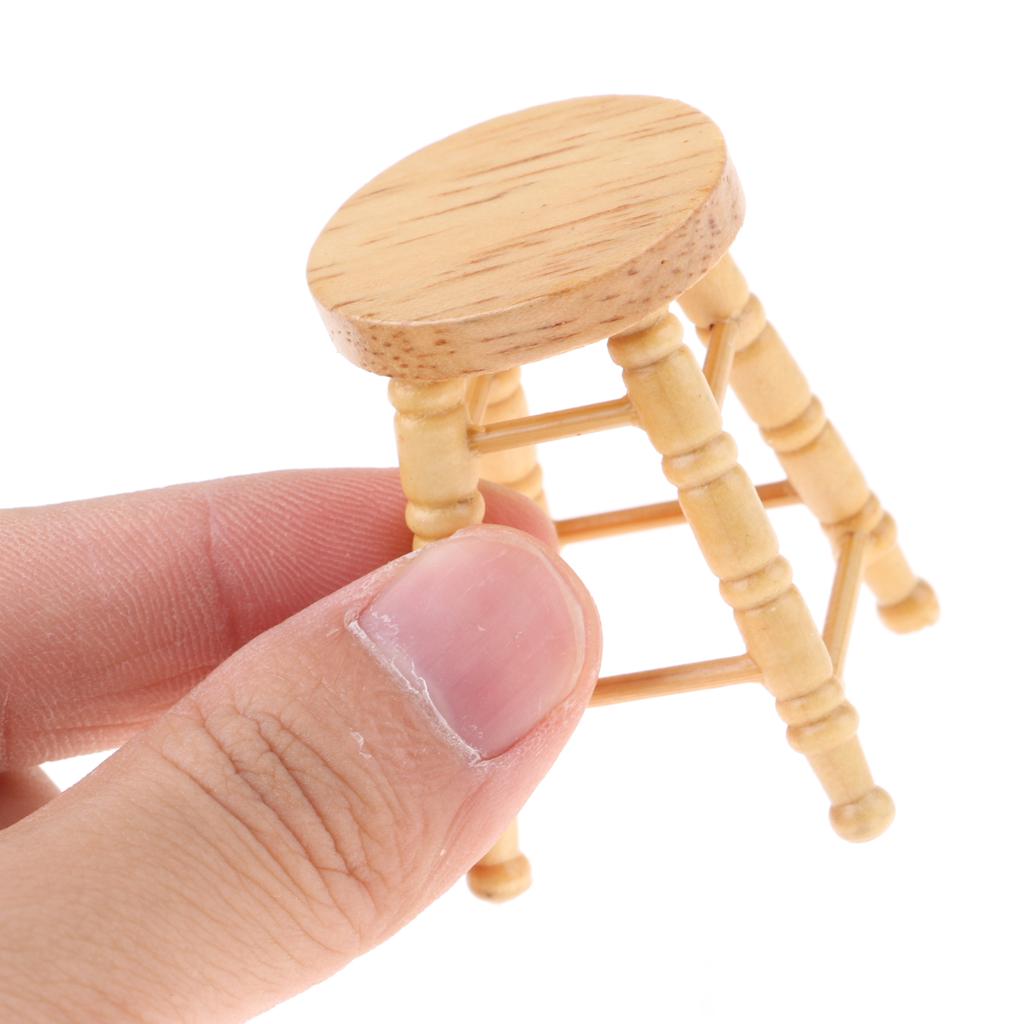 1//12Dollhouse miniature wooden stool chair furniture accessories.decorationC.B