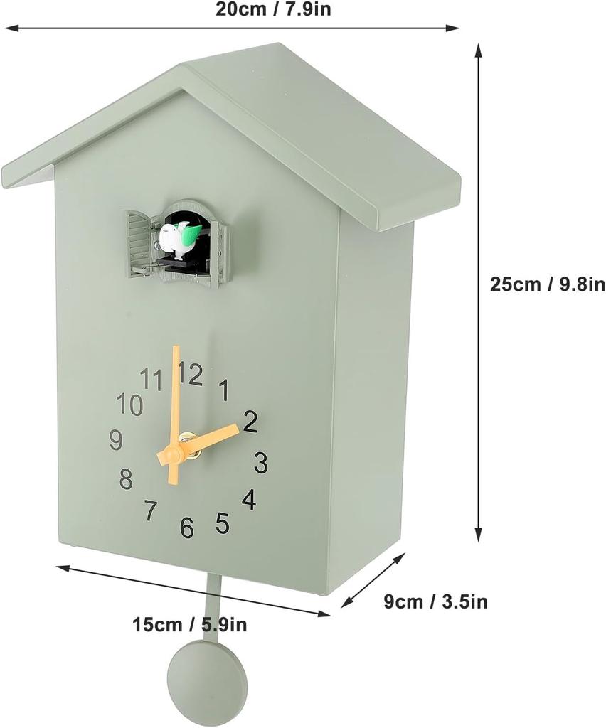 Nordic Style 10inch Cuckoo Wall Clock - Modern Minimalist Bird Chime Clock for Stylish Home Decor & Living Room Decoratio