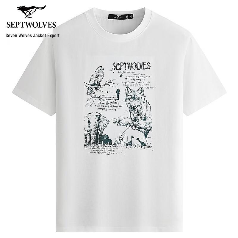 Septwolves Men s Cool-Feel Cotton Blend Short-Sleeve T-Shirt 175