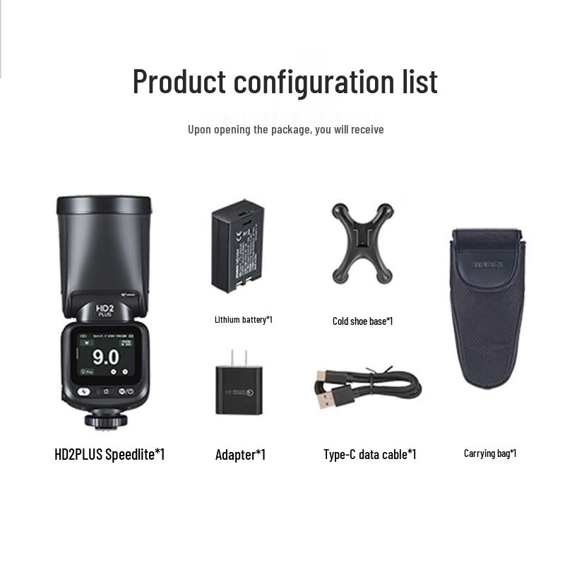 Jinbei HD-2PLUS Upgraded On-Camera Speedlight with Touchscreen & Round Head