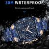 WWOOR Luxury Men's Watches Classic Multifunctional Sports Chronograph Original Quartz Watch For Men Waterproof Stainless Steel