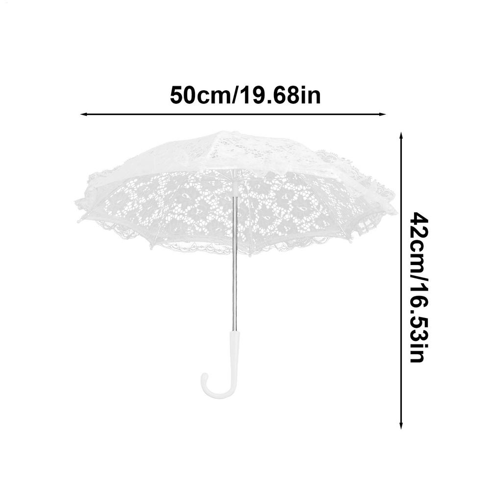 

1pc Vintage Lace Umbrella Parasol Sun Umbrella Wedding Decoration Photography White Beige Lace Sunshade Umbrella