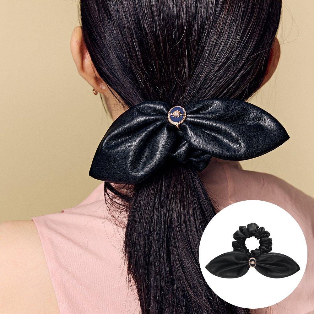 

[Rosemont] Кожаная резинка для волос с лентой La Vie en Rose Ra24D35A