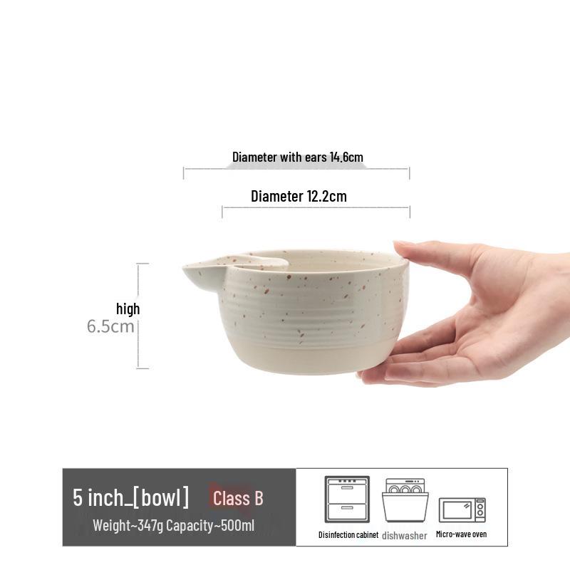 

Retro Ceramic Divided Bowl: Multipurpose Tableware for Breakfast, Dipping Sauces, French Fries, Tomato Sauce, or Soup